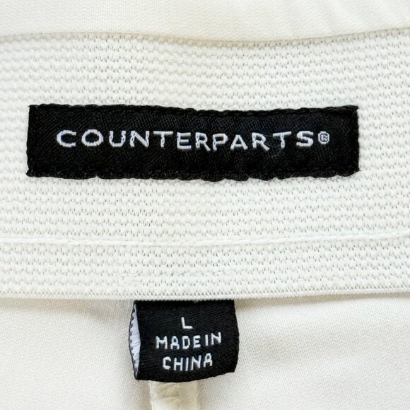 NWT Counterparts Women's Luxe Stretch Pull-on Mid Rise Slim Leg Ivory Pants Sz L - Picture 6 of 11